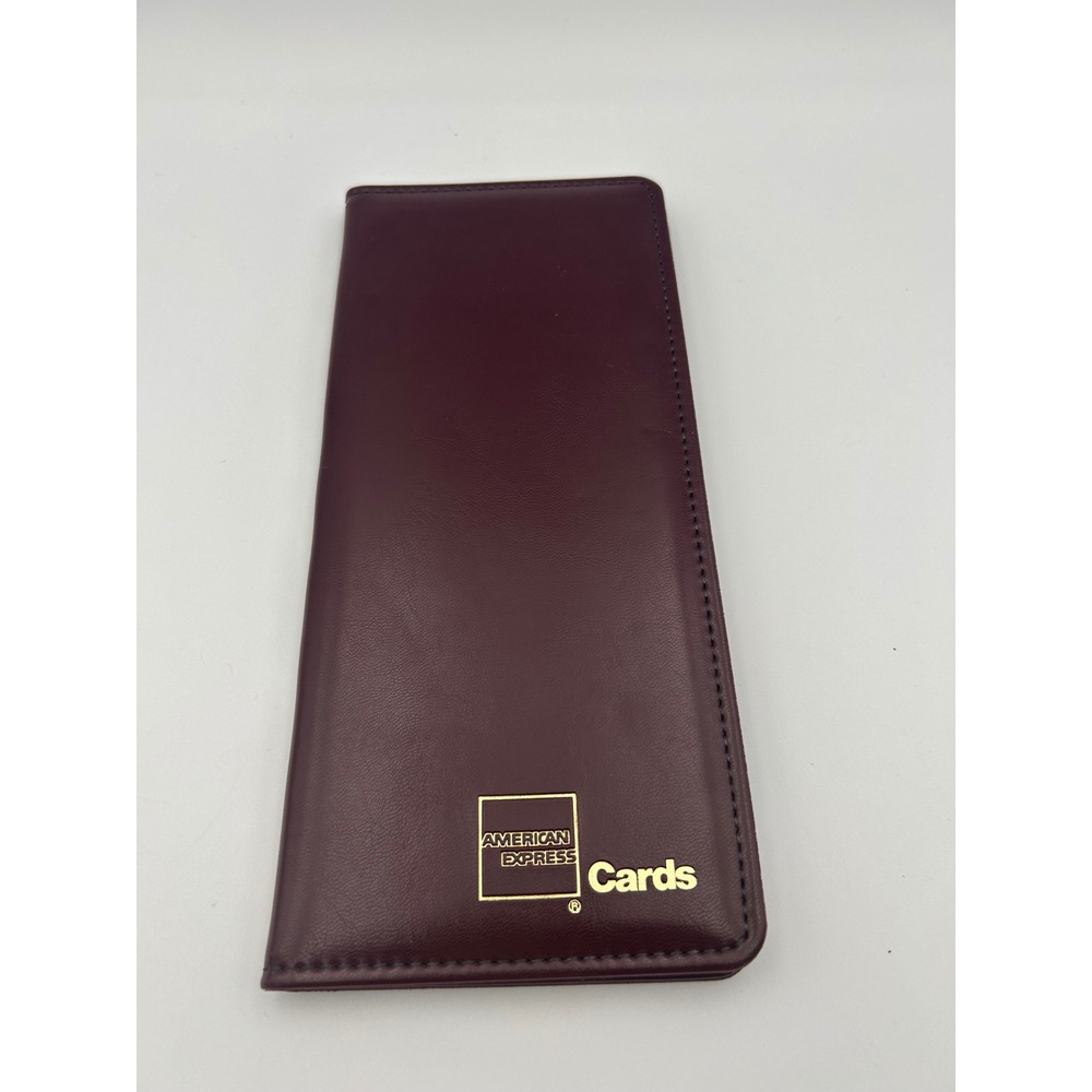 Vintage American Express Cards Burgundy Leather Card Holder Organizer Wallet